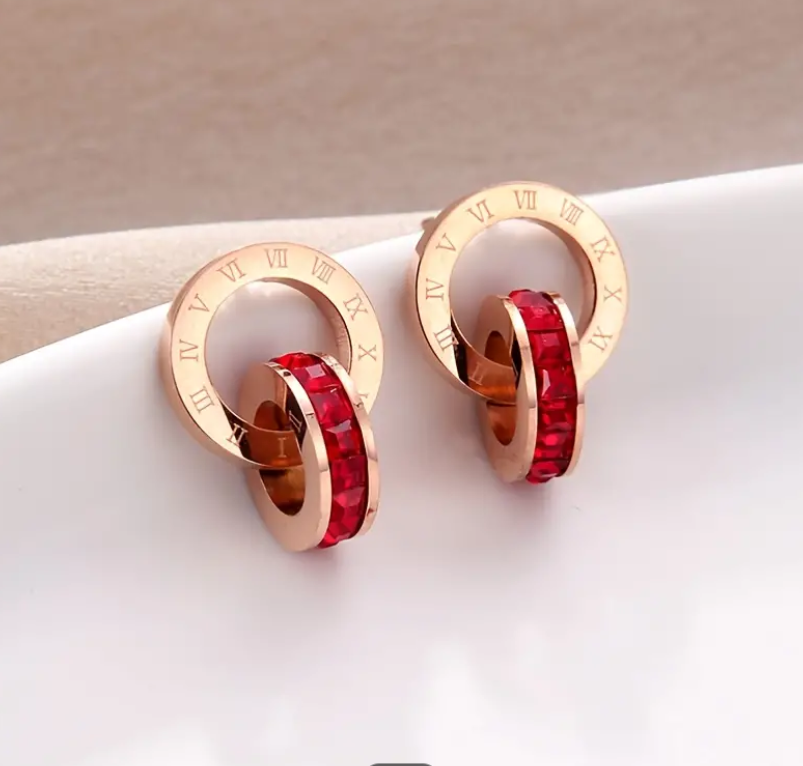 Double-loop Roman Numerals Earrings.