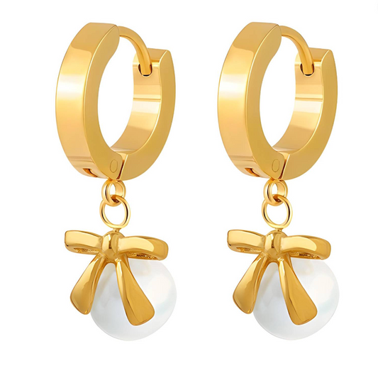 18k Gold-Plated Stainless Steel Earrings.