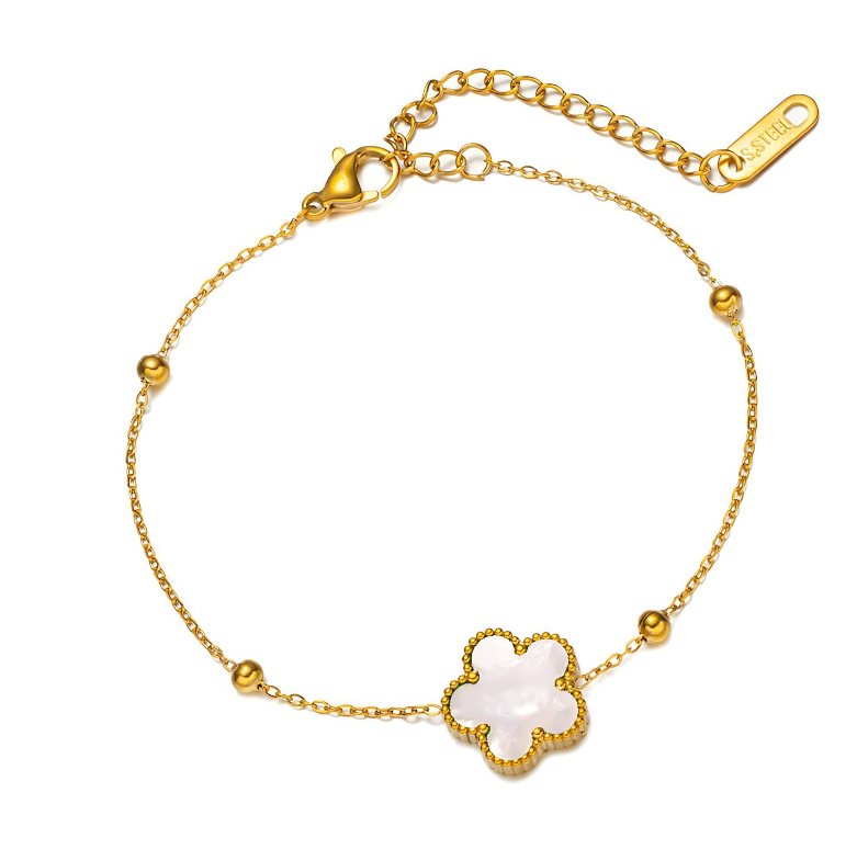 18K GOLD PLATED STAINLESS STEEL "FLOWERS" BRACELET