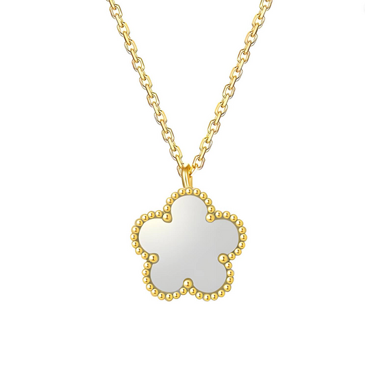 18K GOLD PLATED STAINLESS STEEL "FLOWER" NECKLACE